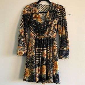 EUC Zara velvet floral dress